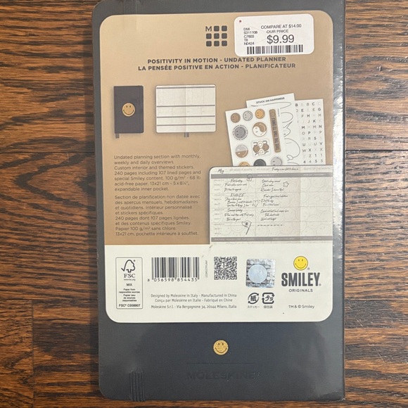 Moleskine Black Journal with Gold Smiley - Picture 3 of 4